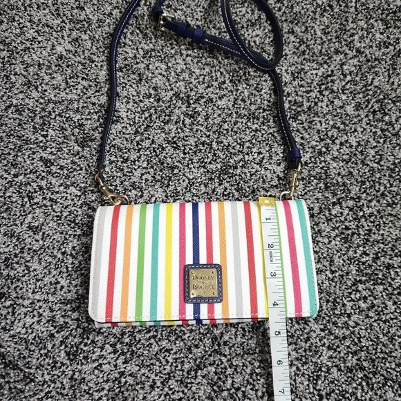 Dooney & Bourke Daphne multicolor Rainbow stripe crossbody Purse Colorful Chic - Picture 2 of 15